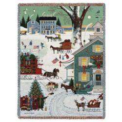 Cape Cod Christmas Tapestry Throw